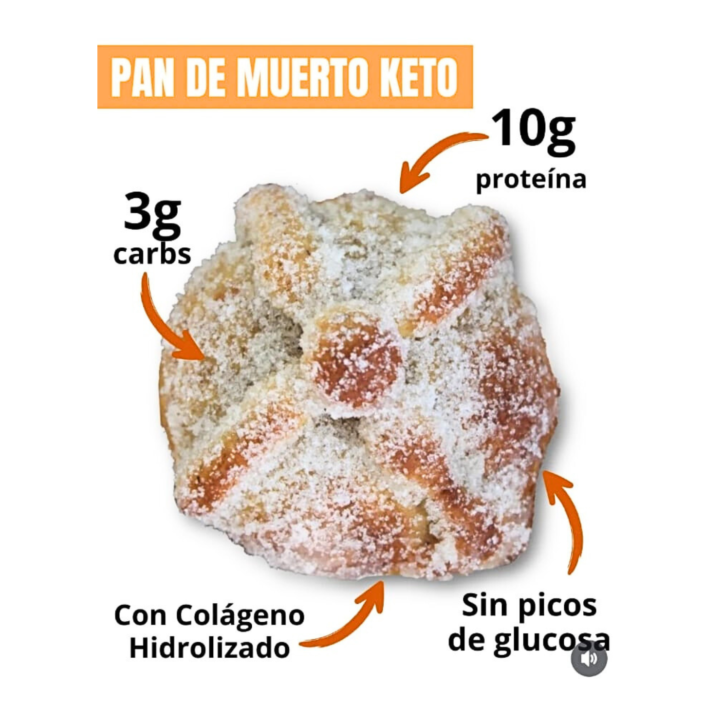 Pan de Muerto Keto (disponible SÓLO CON ENVÍO EXPRESS - requiere refrigeración)