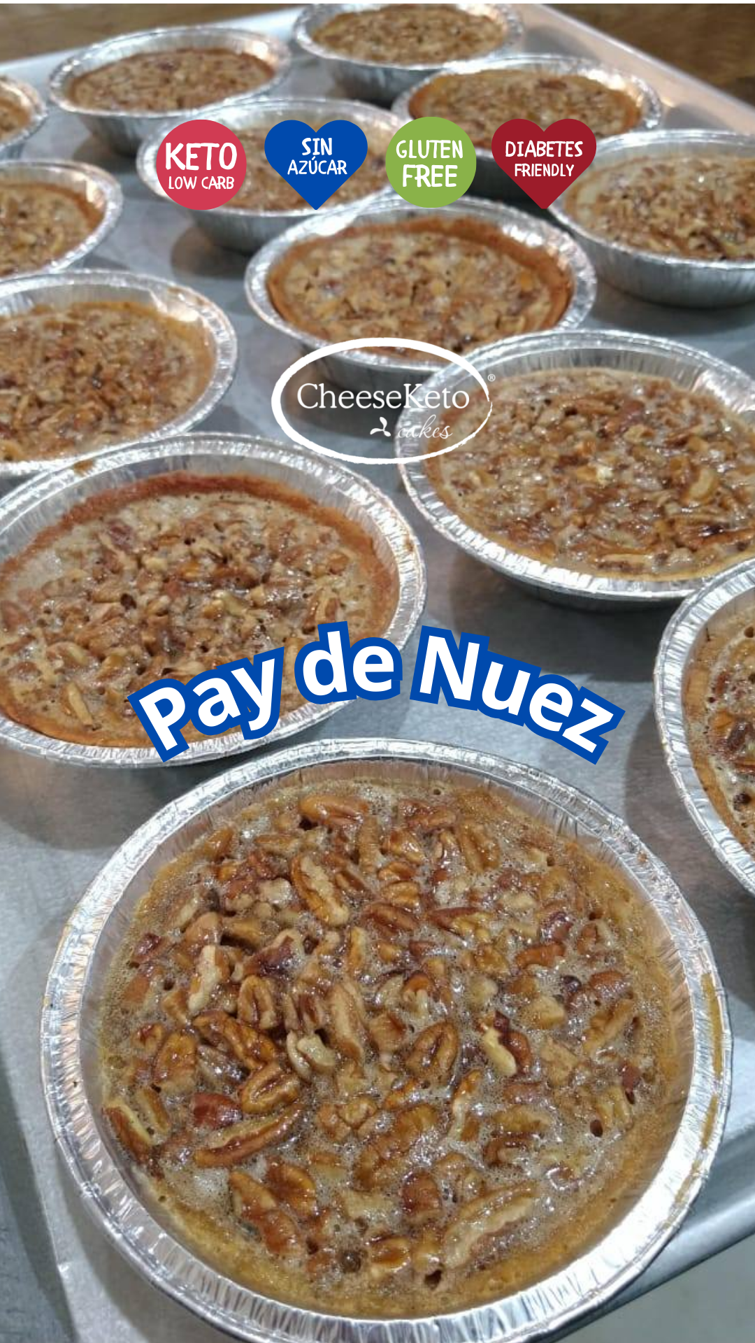 Pay de Nuez Keto (disonible con envío express) - Pack de 2 piezas
