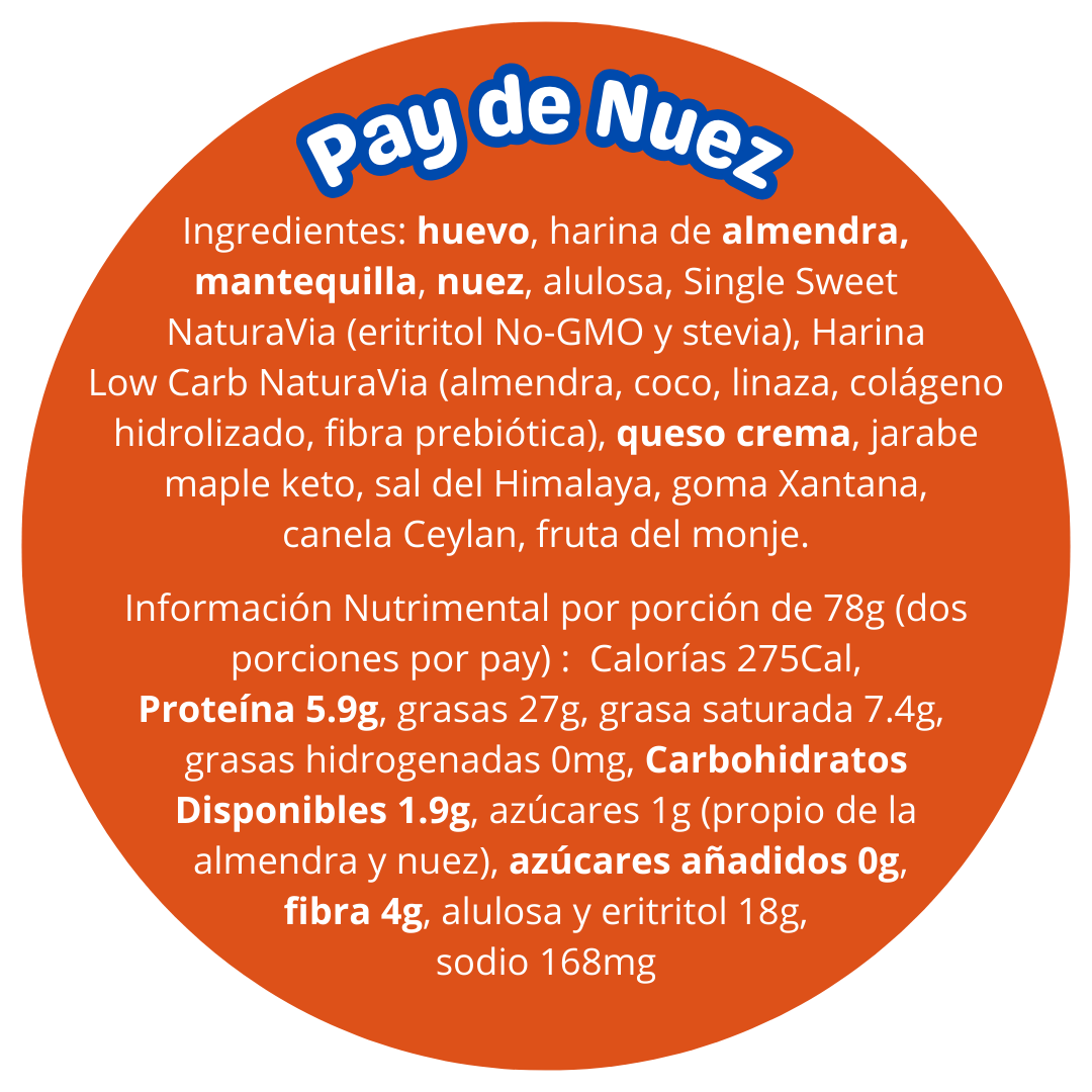 Pay de Nuez Keto (disonible con envío express) - Pack de 2 piezas