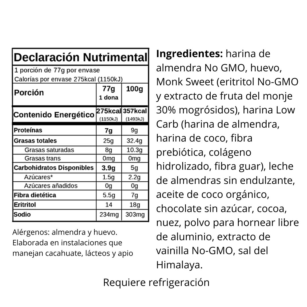 Donas Keto con Monk Fruit (disponibles con envío express, requieren refrigeración)