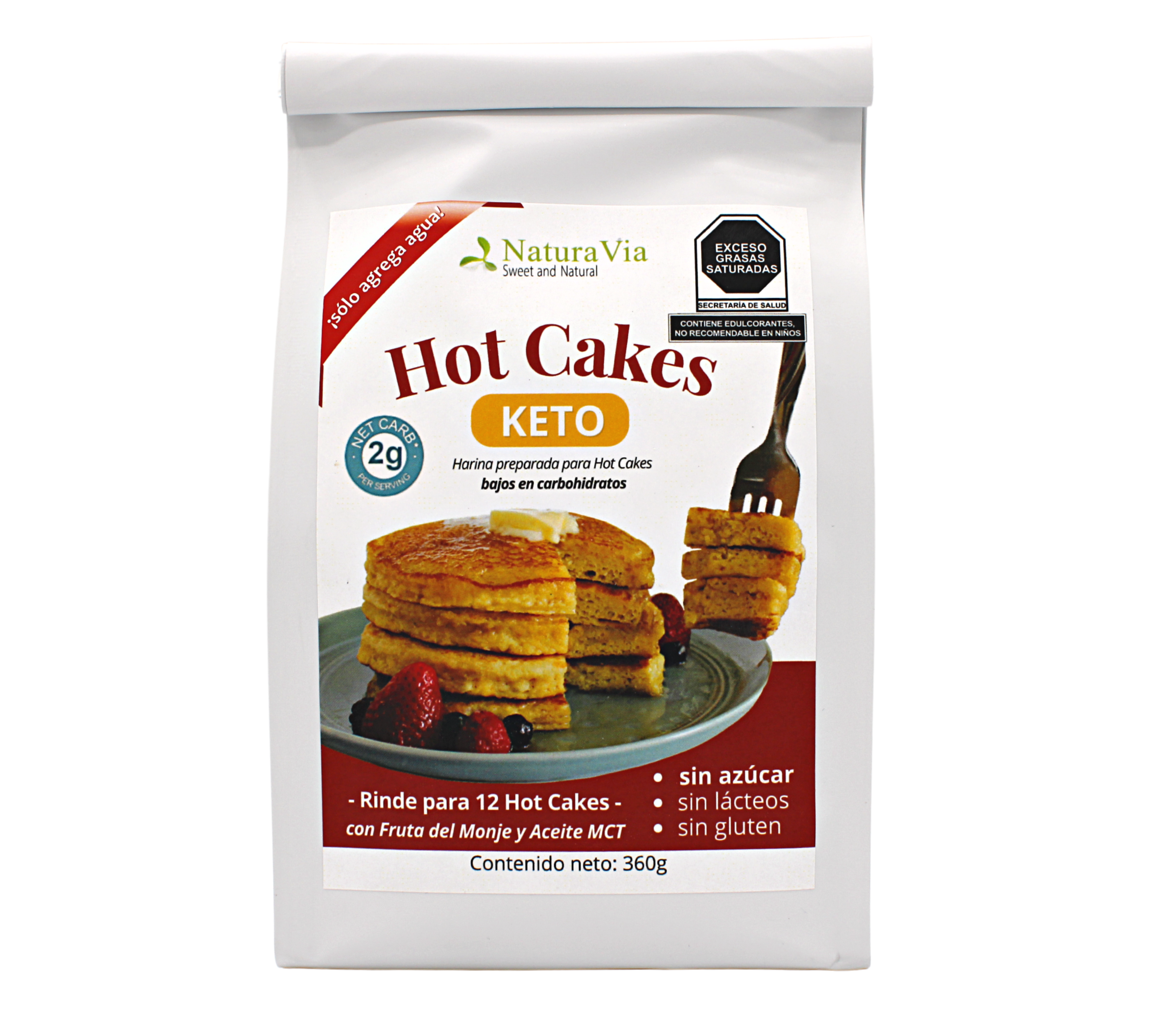 Harina para HotCakes Keto ¡Sólo agrega agua!