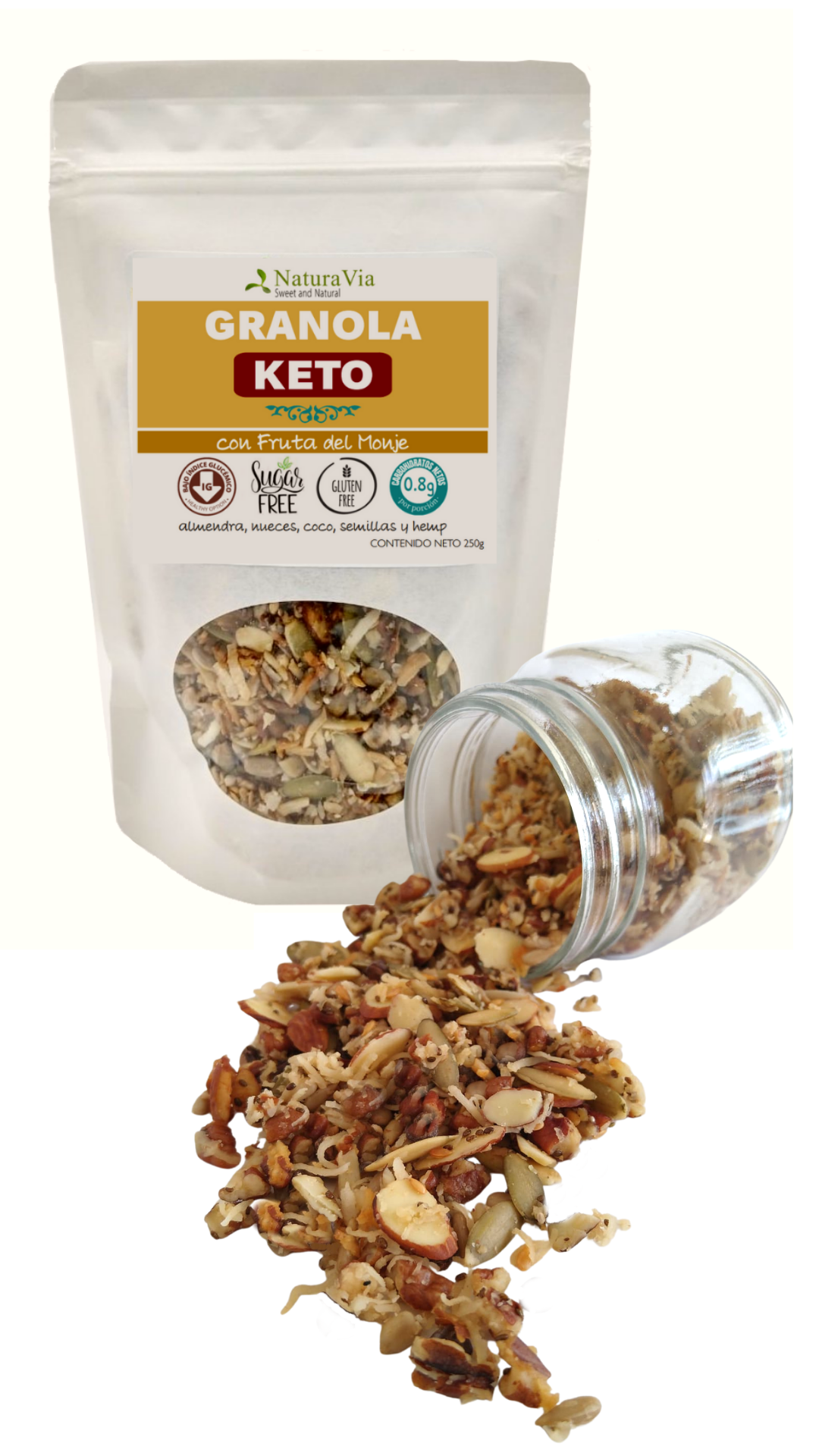 Keto Nut Granola con Monk Fruit