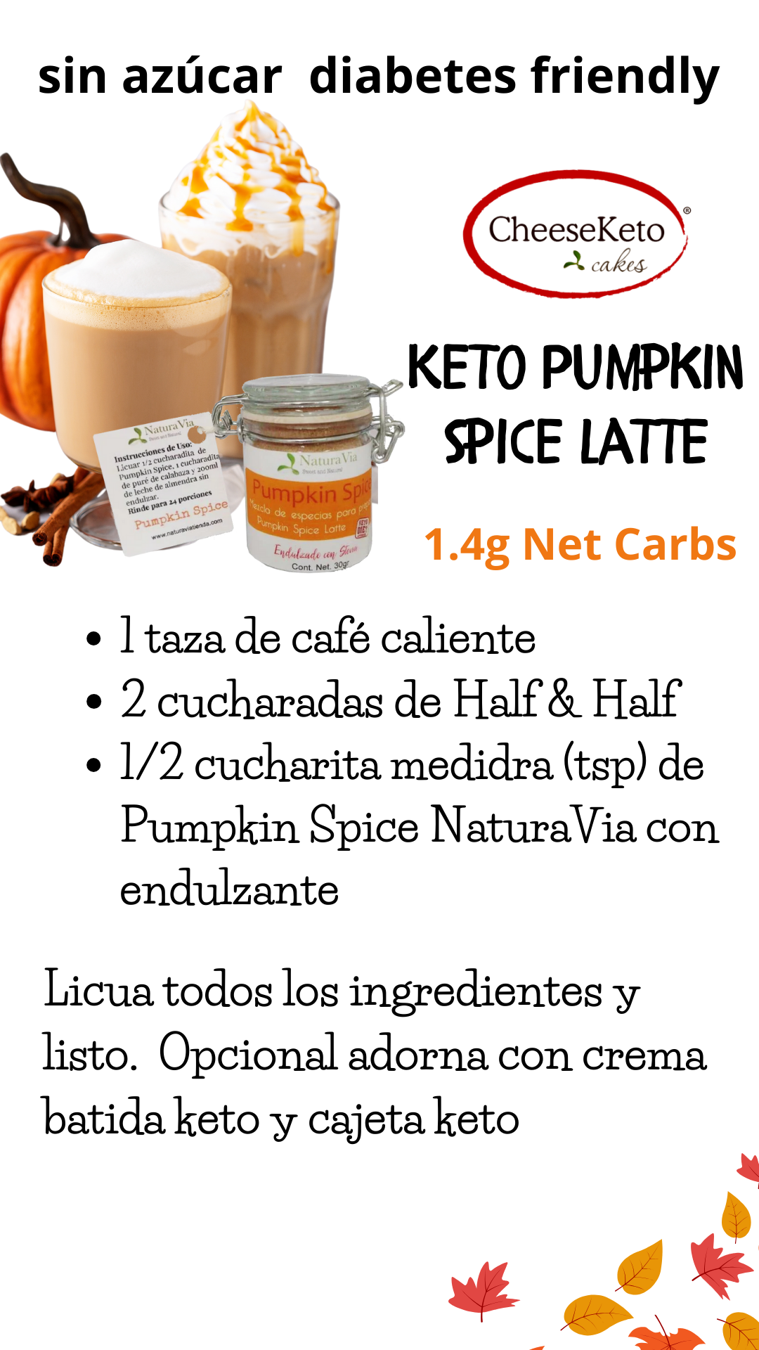 Pumpkin Spice Keto (con endulzante) - 30g