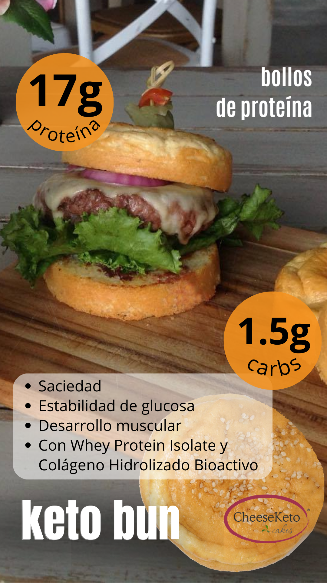 Keto Bun para Hamburguesa (ENVIO SOLO EXPRESS CIERTOS CP)