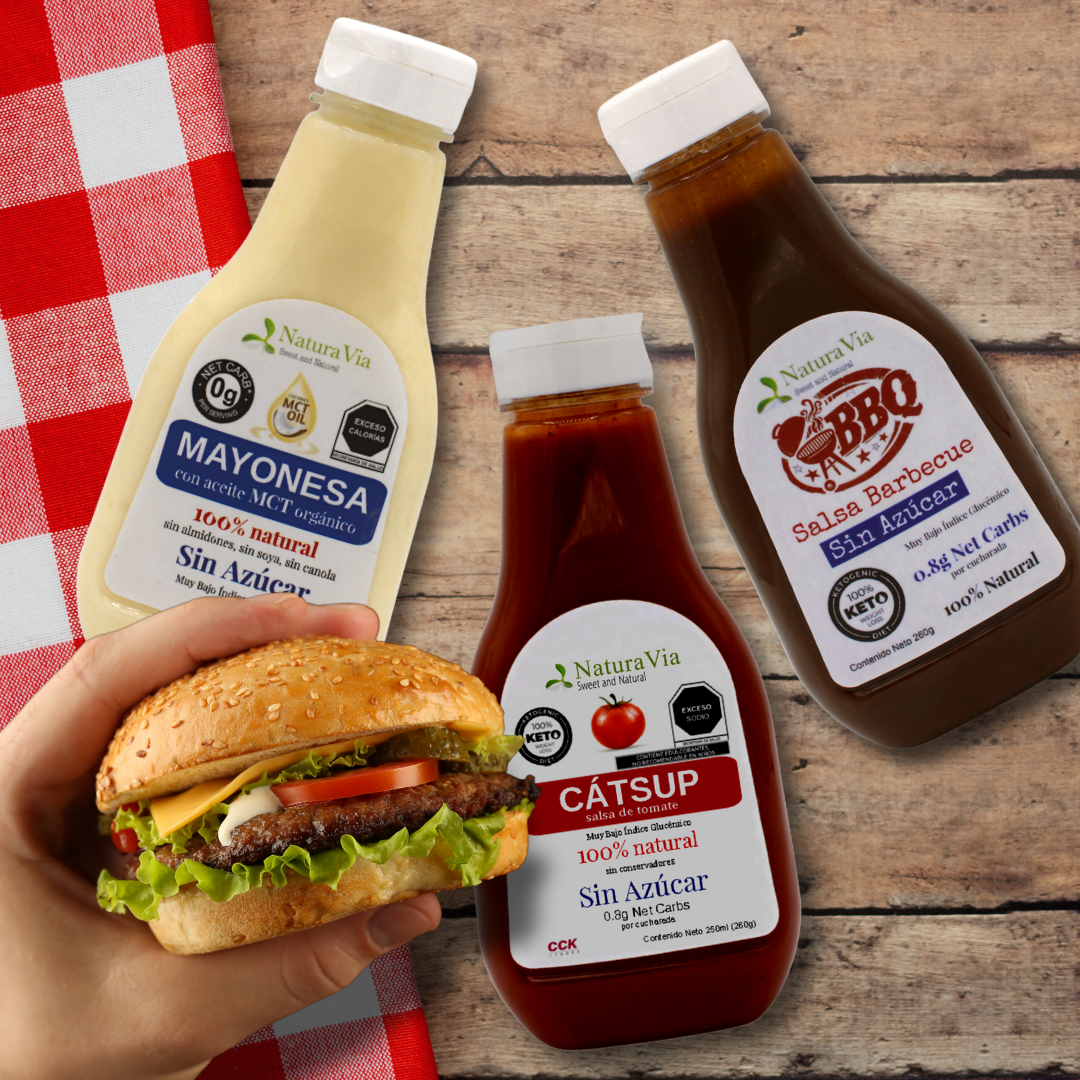 Burger Trio:  Catsup+Mayonesa+BBQ