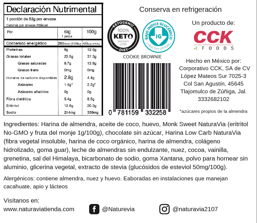 Cookie Brownie Keto Nueva Presentación