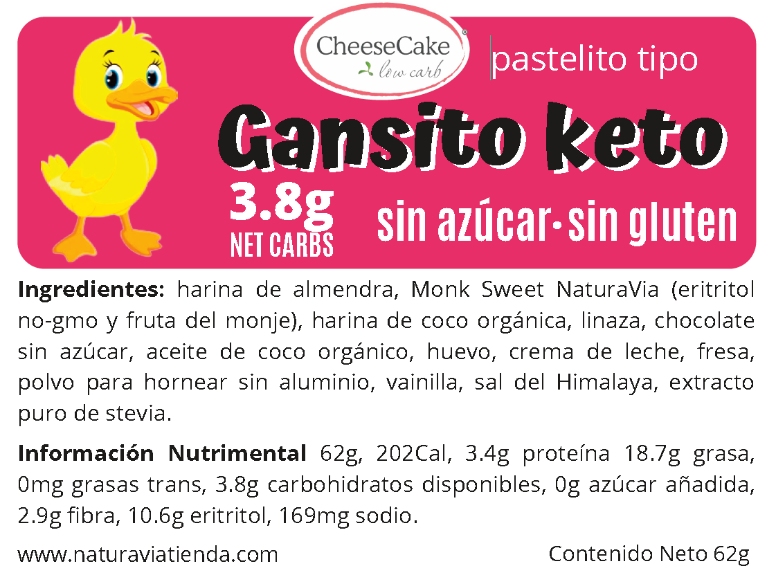 Pastelito tipo "Gansito" Keto (NO DISPONIBLE ENVIOS FUERA DE GUADALAJARA)