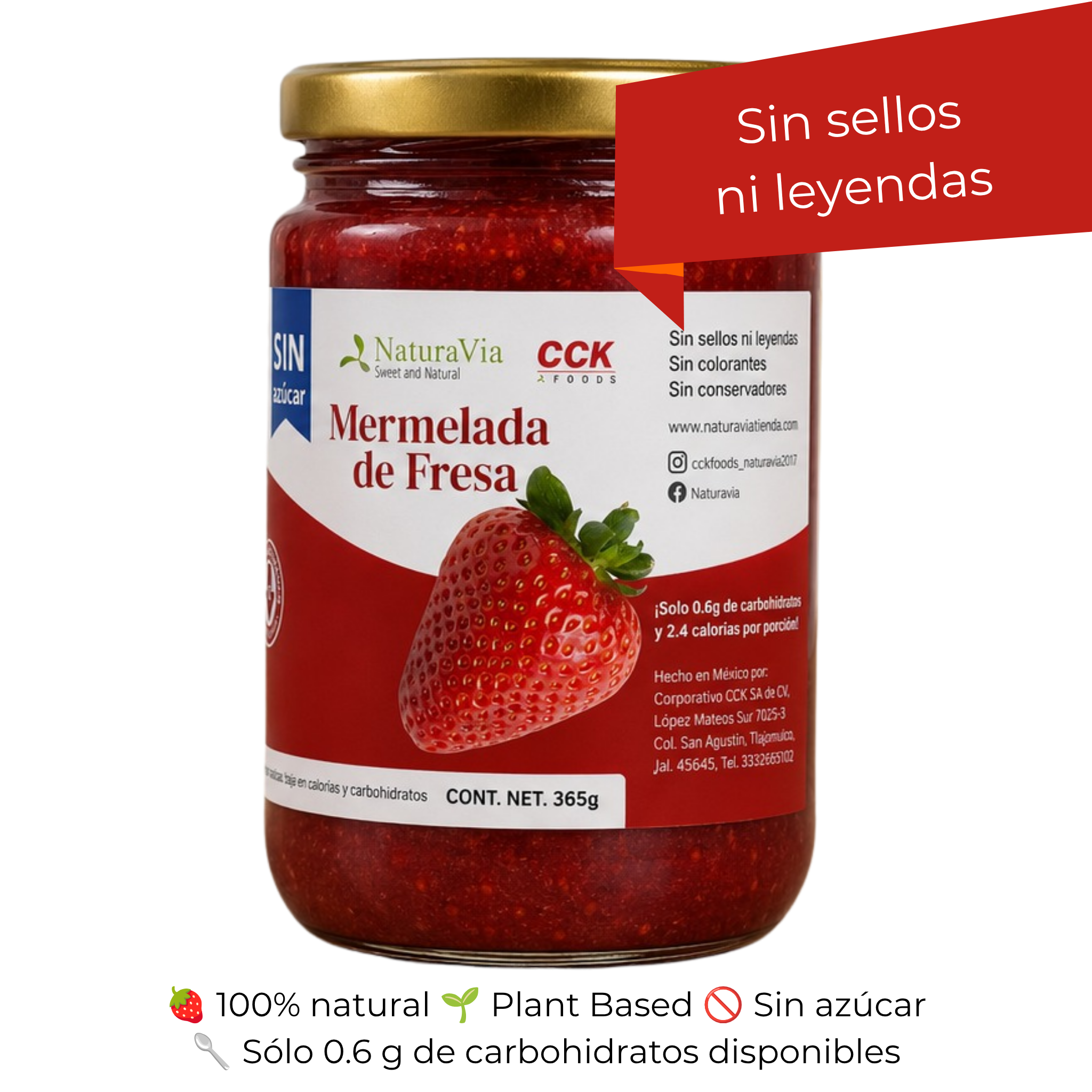 Mermelada de Fresa Keto | Sin Azúcar | 365 g