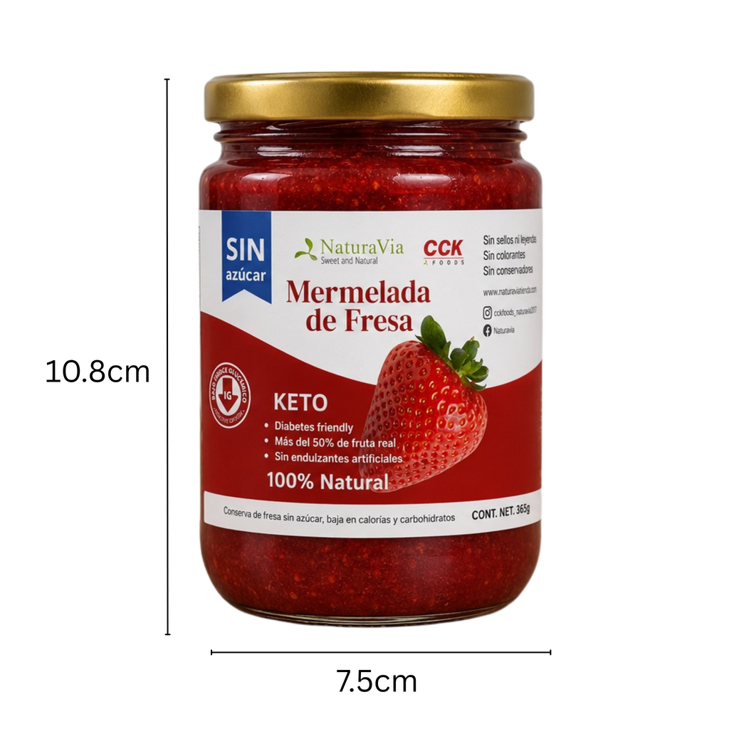 Mermelada de Fresa Keto | Sin Azúcar | 365 g