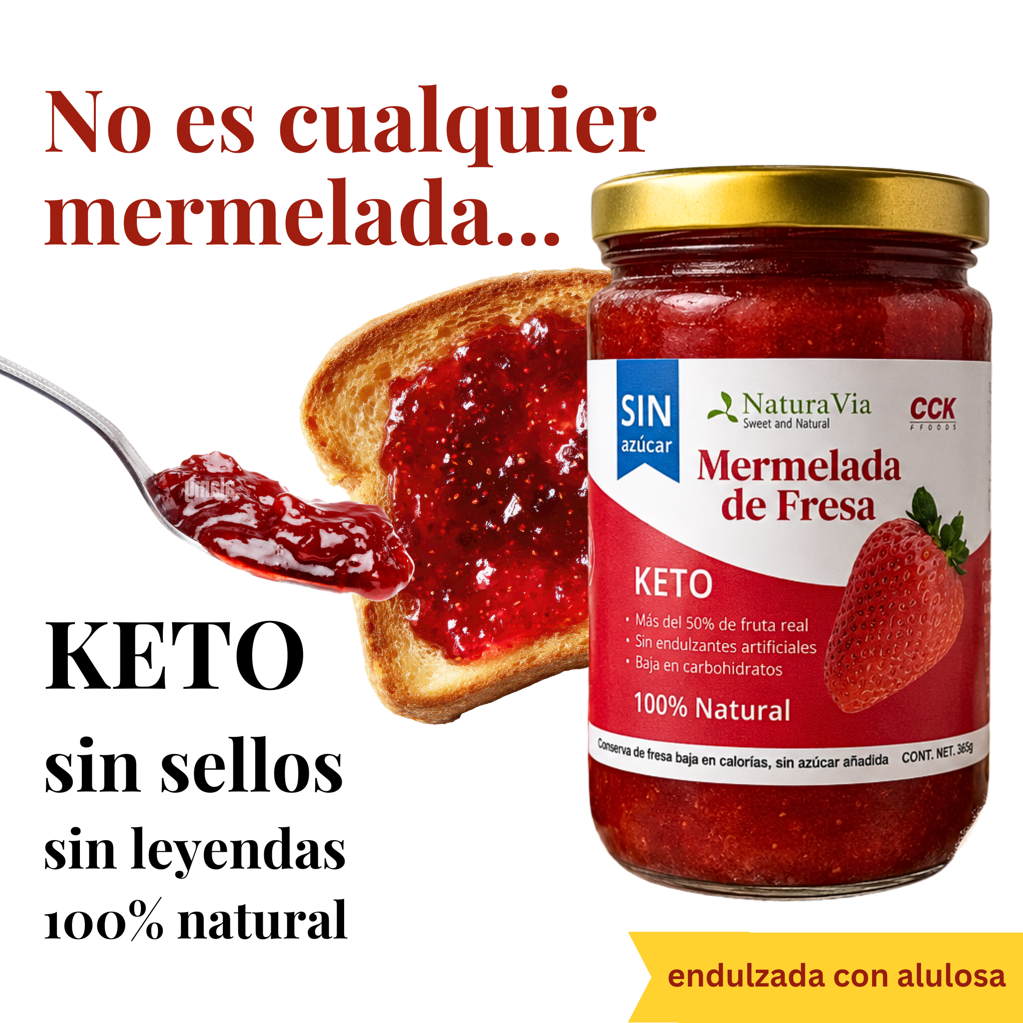 Mermelada de Fresa Keto | Sin Azúcar | 365 g