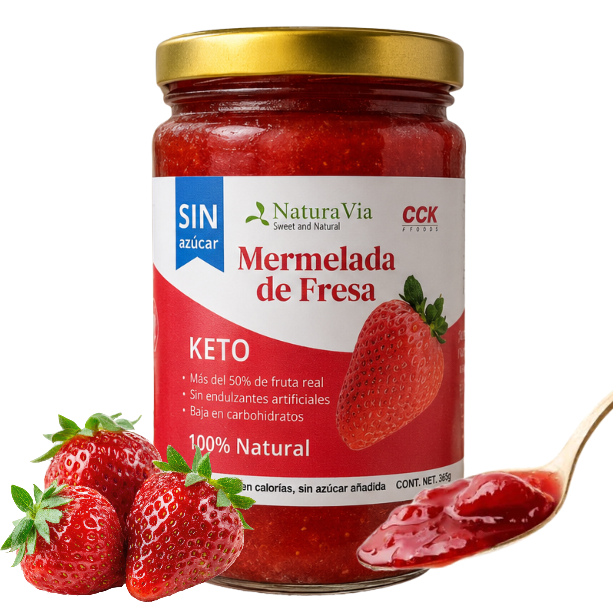 Mermelada de Fresa Keto | Sin Azúcar | 365 g