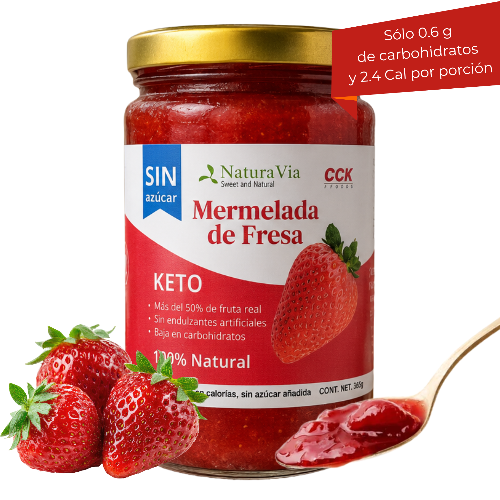 Mermelada de Fresa Keto | Sin Azúcar | 365 g