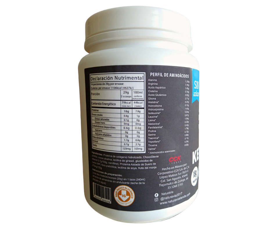 Proteína en Polvo de Chocolate- Keto, Sugar-Free