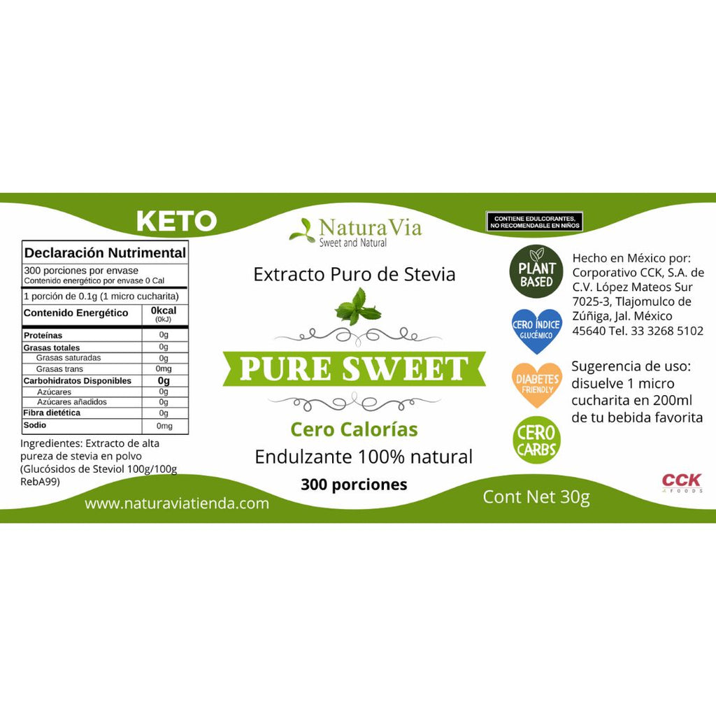 Pure Sweet - Extracto puro de Stevia para bebidas