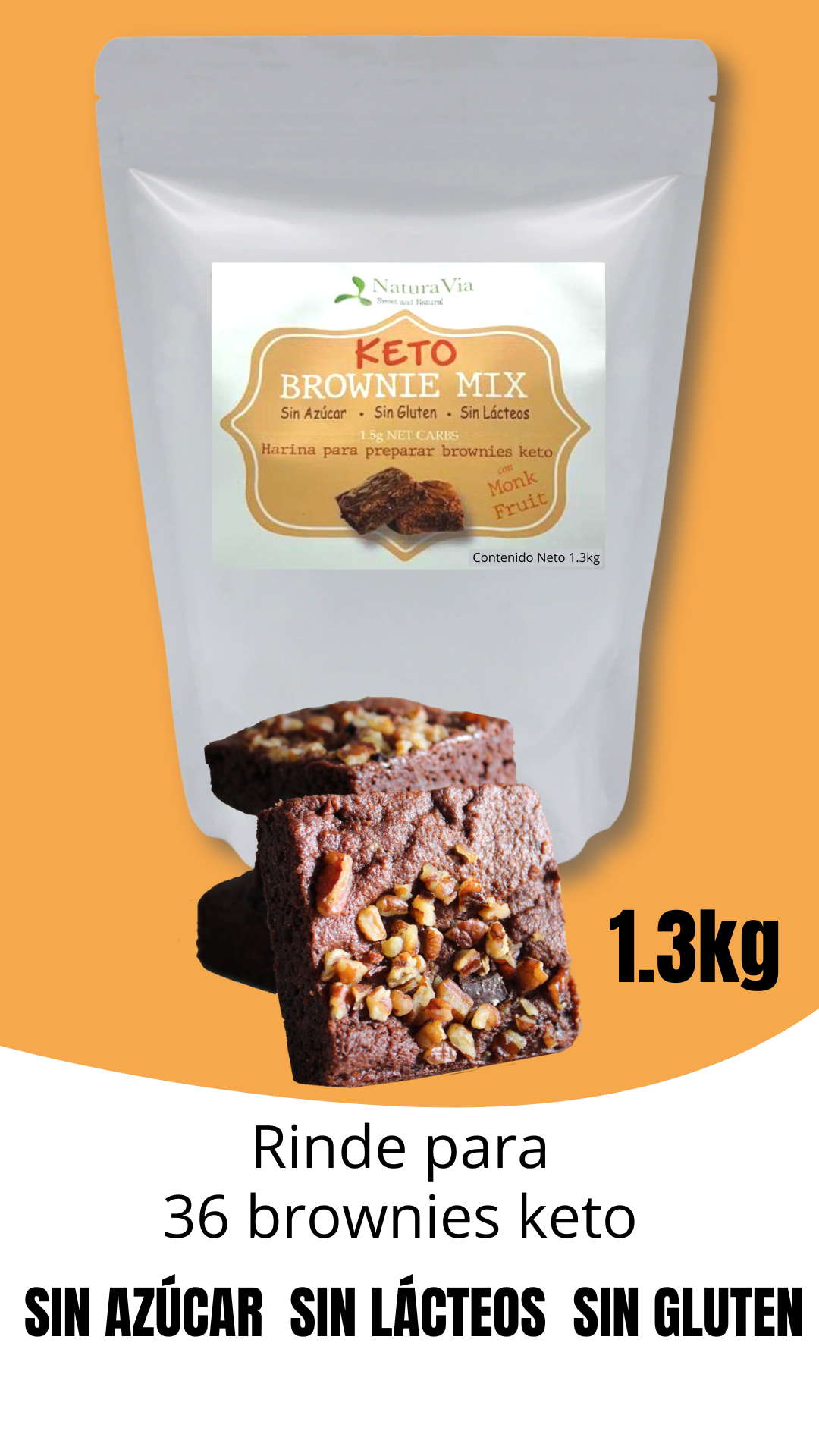 Keto Brownie Mix con Monk Fruit - Harina para preparar brownies
