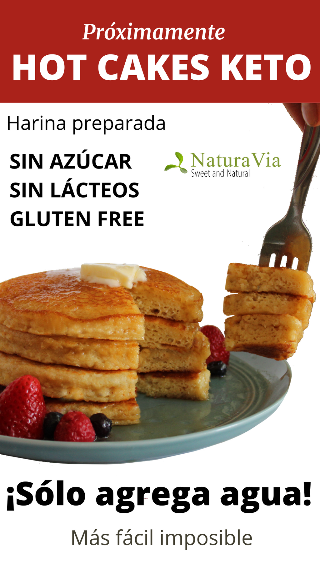 ¡NUEVA! Harina para HotCakes Keto  ¡Sólo agrega agua!