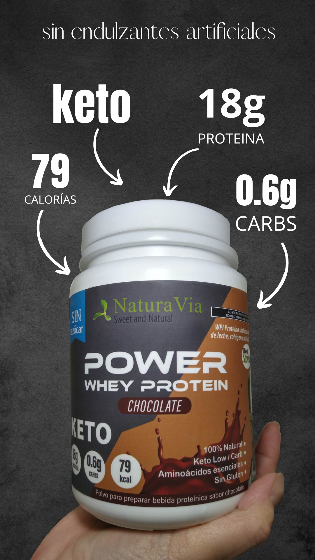 Proteína en Polvo de Chocolate- Keto, Sugar-Free