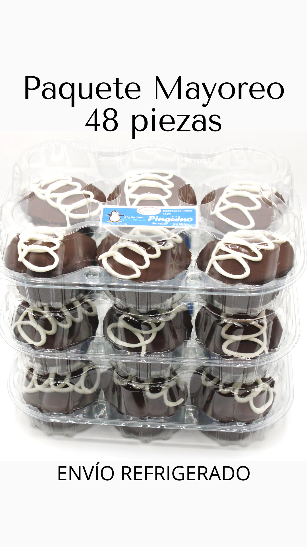 PAQUETE 48 Pastelitos tipo "Pingüino" KETO (ver condiciones de envío)