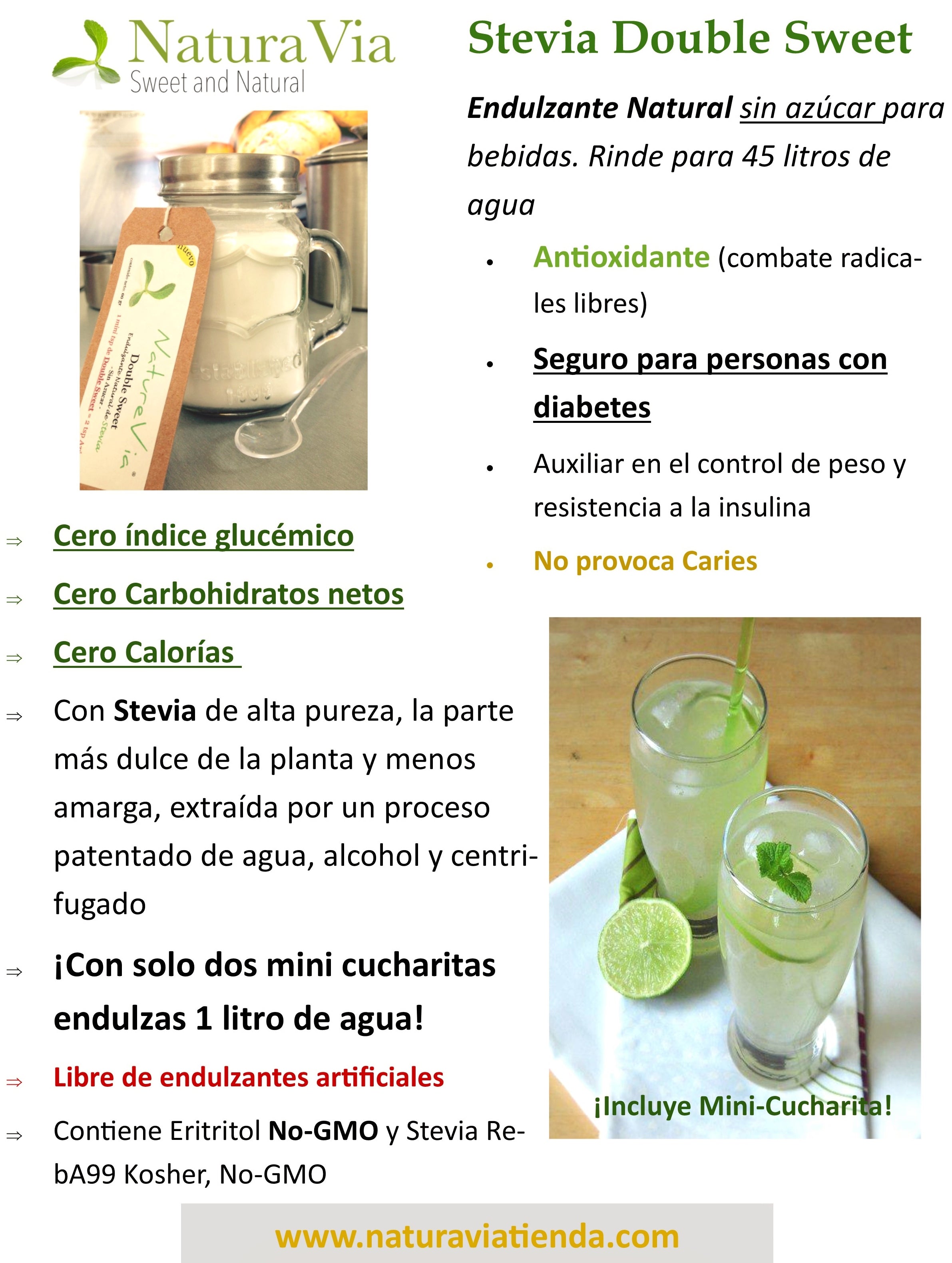 Double Sweet Stevia - Endulzante para Bebidas