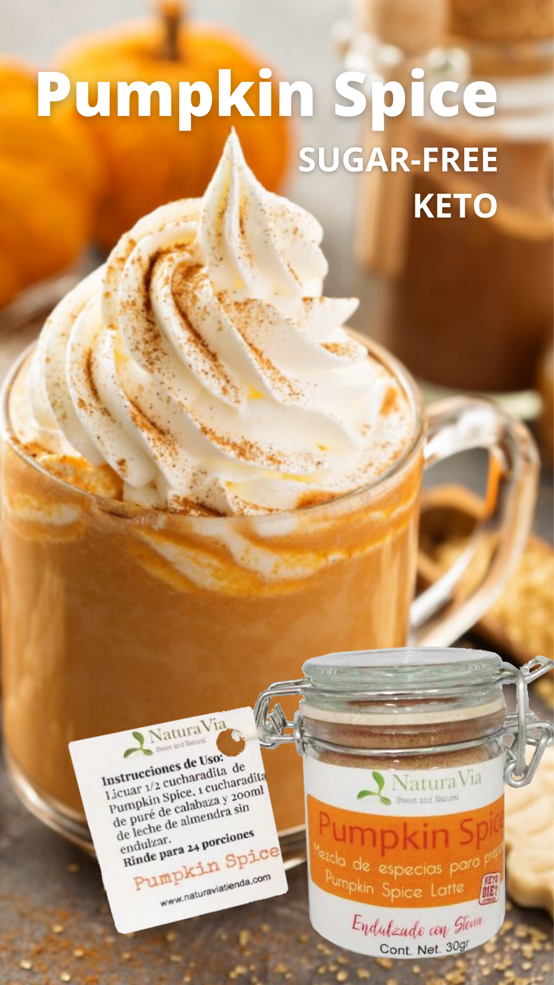 Pumpkin Spice Keto (con endulzante) - 30g