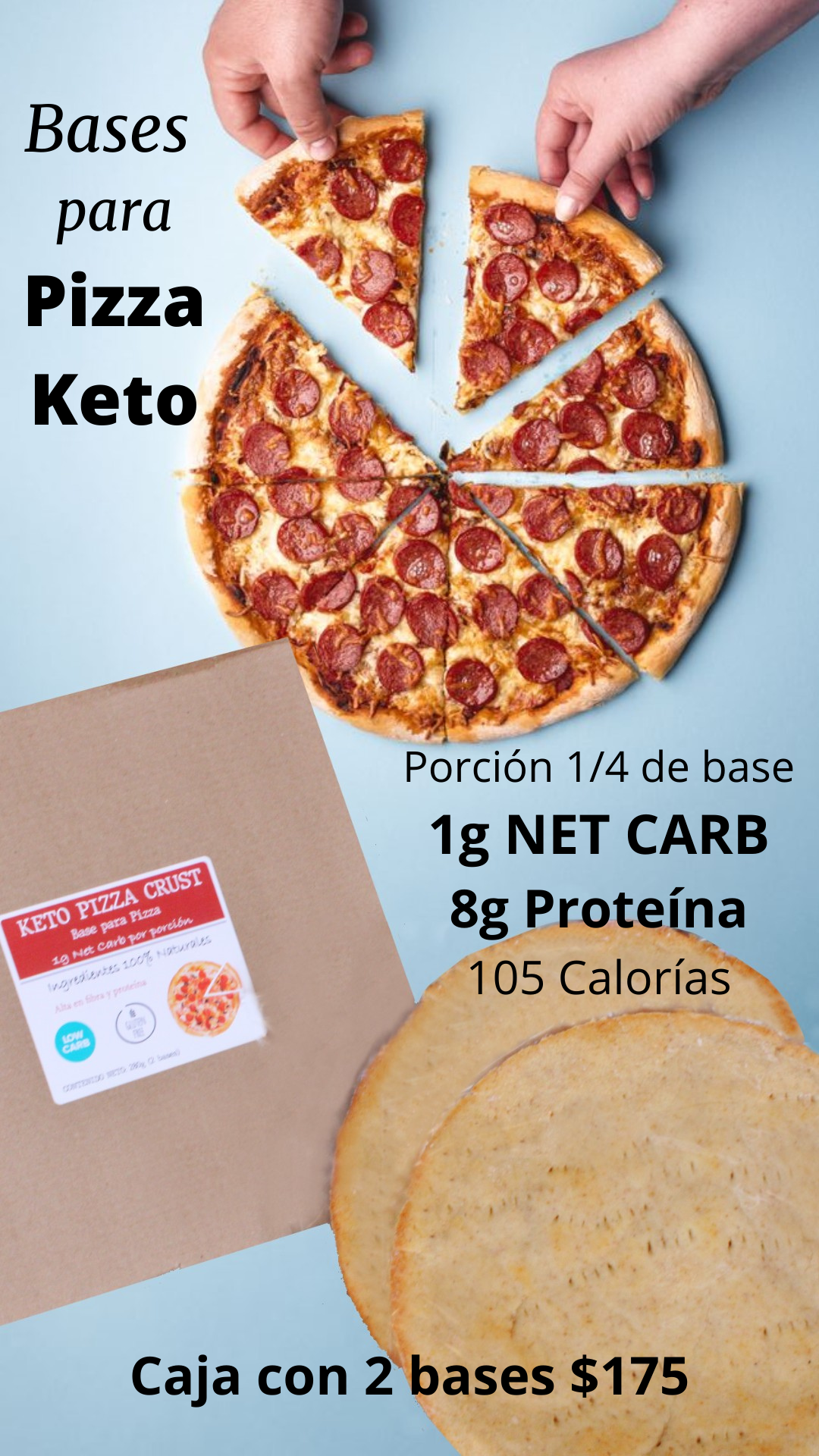 Bases para Pizza Keto (Sólo envíos express REQUIEREN REFRIGERACIÓN)
