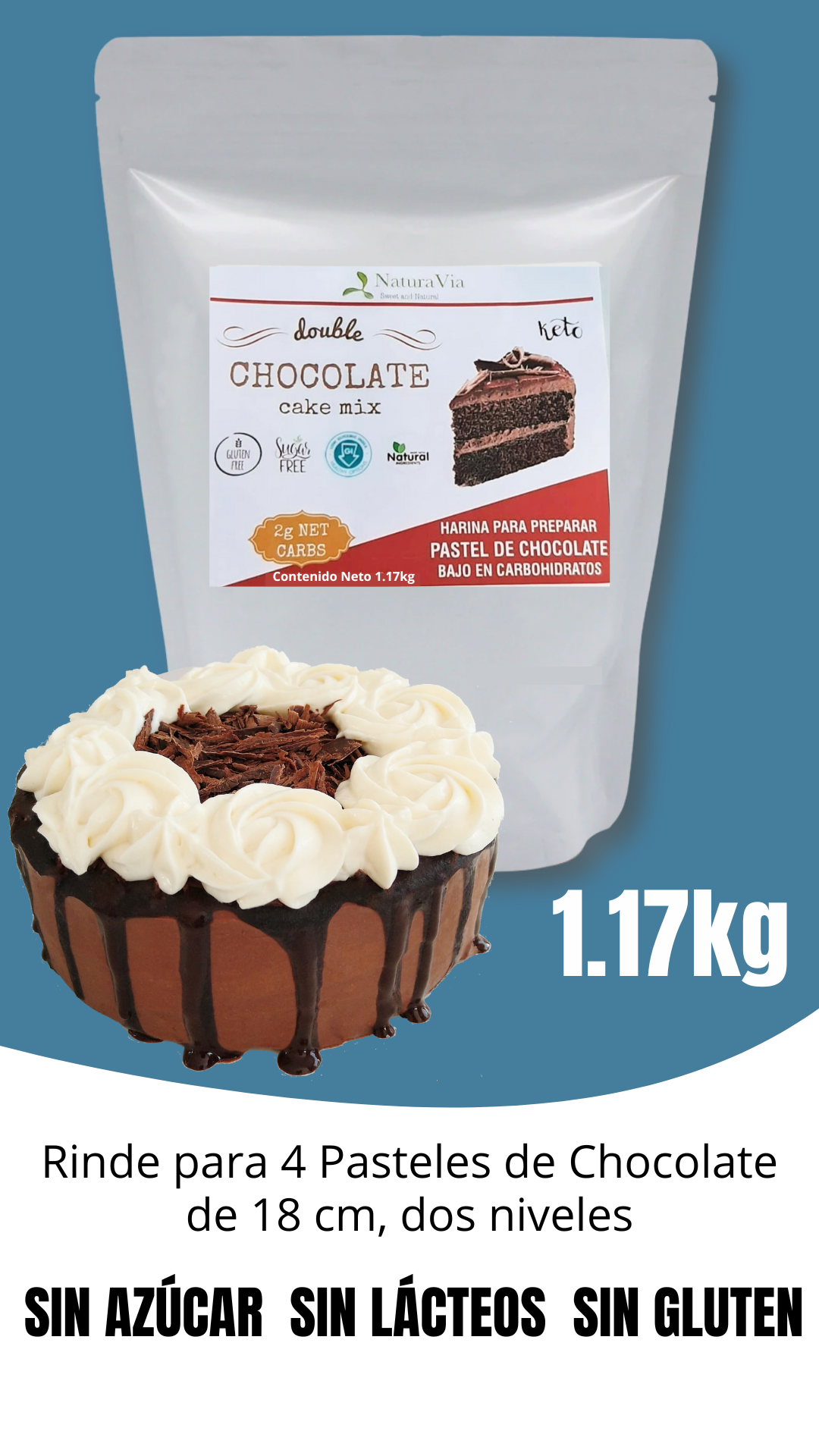 Keto Chocolate Cake Mix - Harina para preparar pastel de chocolate
