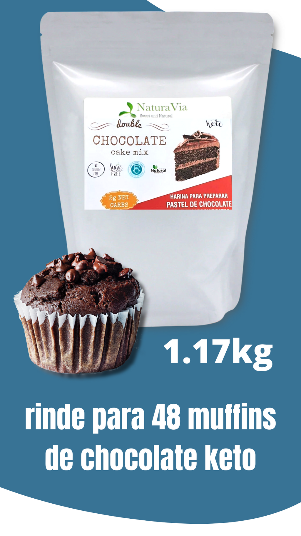 Keto Chocolate Cake Mix - Harina para preparar pastel de chocolate
