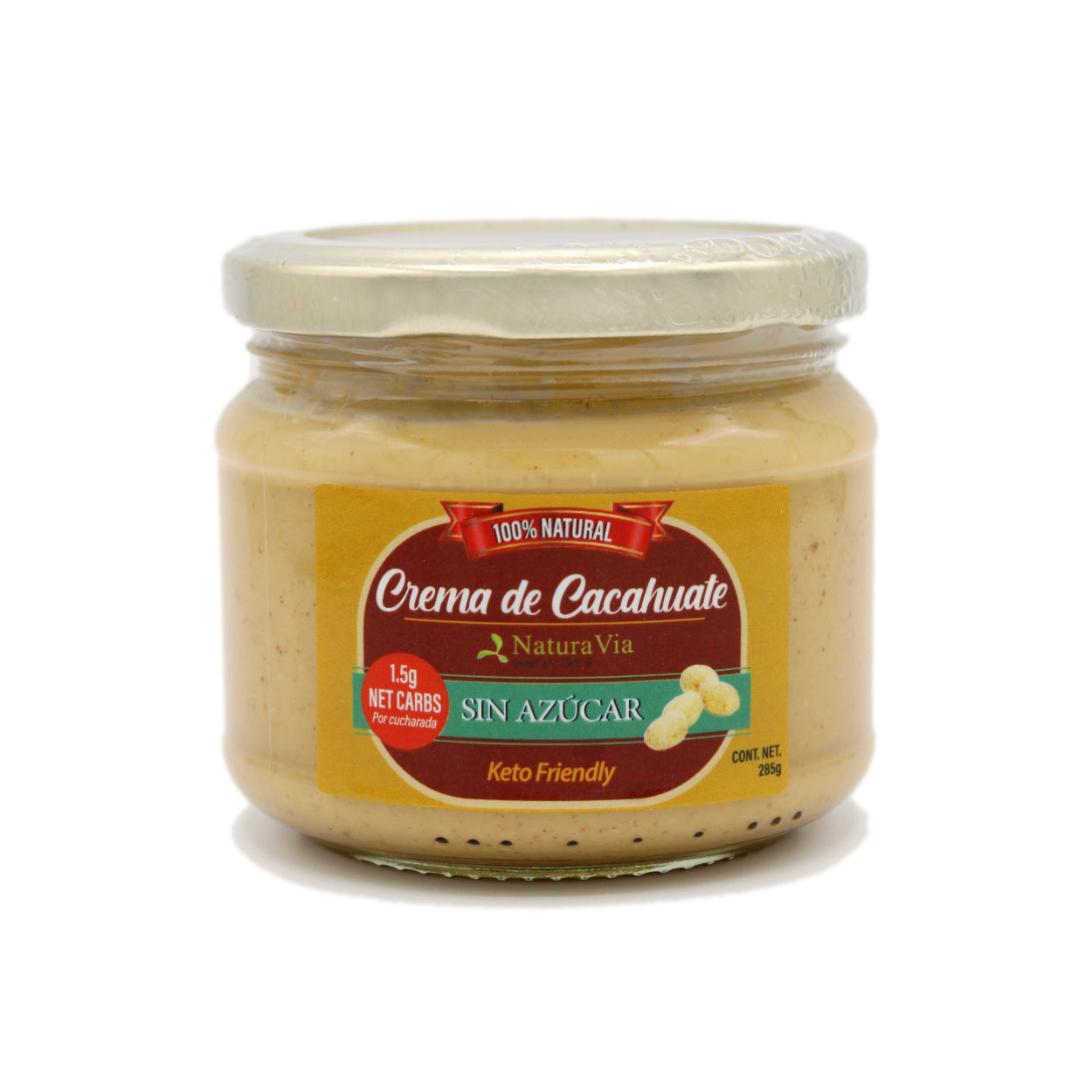 Crema de Cacahuate NaturaVia - SIN AZÚCAR