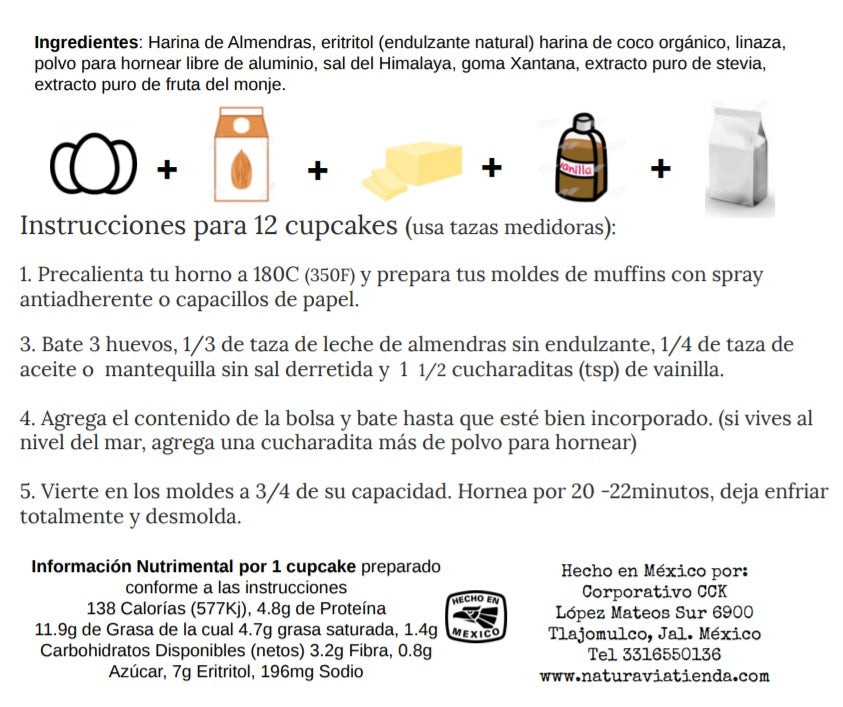 Harina Keto para Pasteles + Recetario Gratis