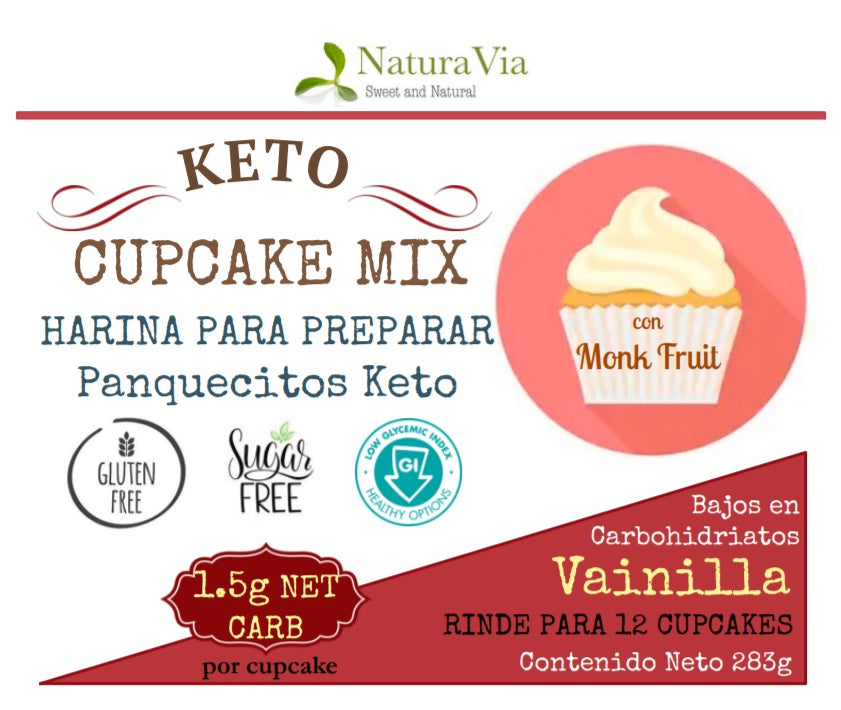 Keto Cupcake Mix Vainilla con Monk Fruit - Harina para preparar panquecitos