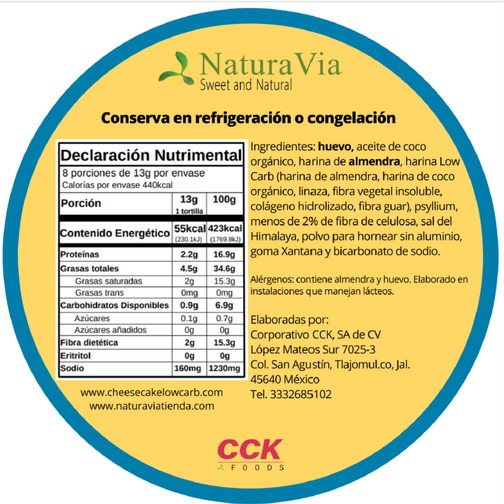 Tortillas Keto (sólo envio express, requieren refrigeración)