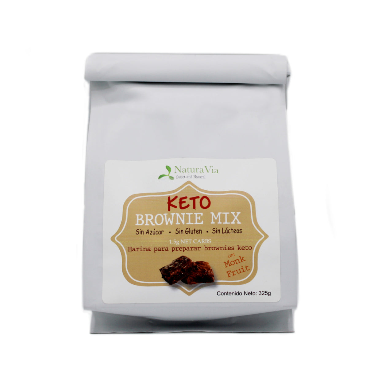 Keto Brownie Mix con Monk Fruit Harina para preparar brownies NaturaVia