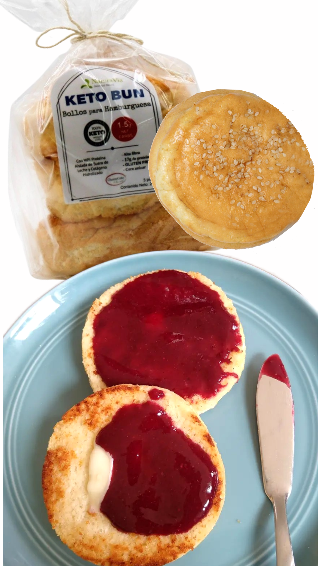 Keto Bun para Hamburguesa (ENVIO SOLO EXPRESS CIERTOS CP)