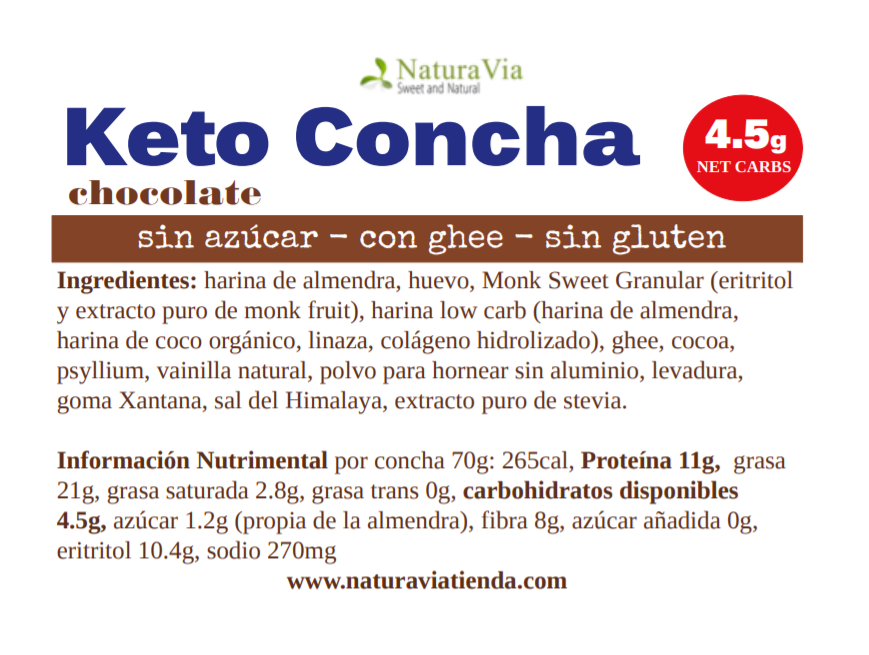 Concha Keto Chocolate 70g (requiere envío express)