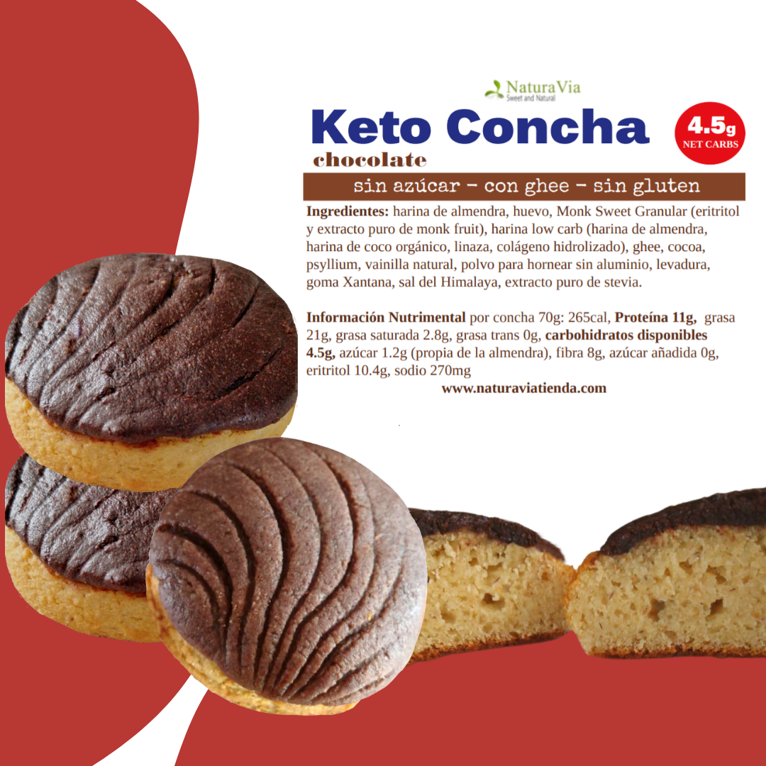 Concha Keto Chocolate 70g (requiere envío express)