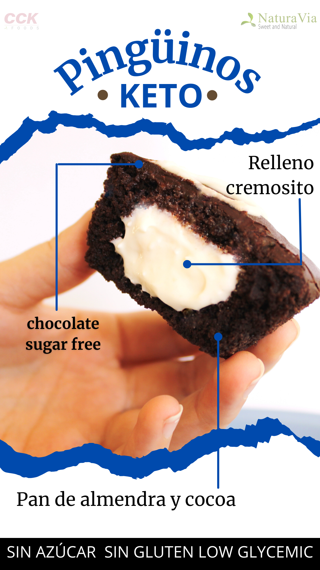 Pastelito tipo "Pingüino" Keto  Paquete de 6 (FORANEO SÓLO ENVIO EXPRESS - REFRIGERADO)