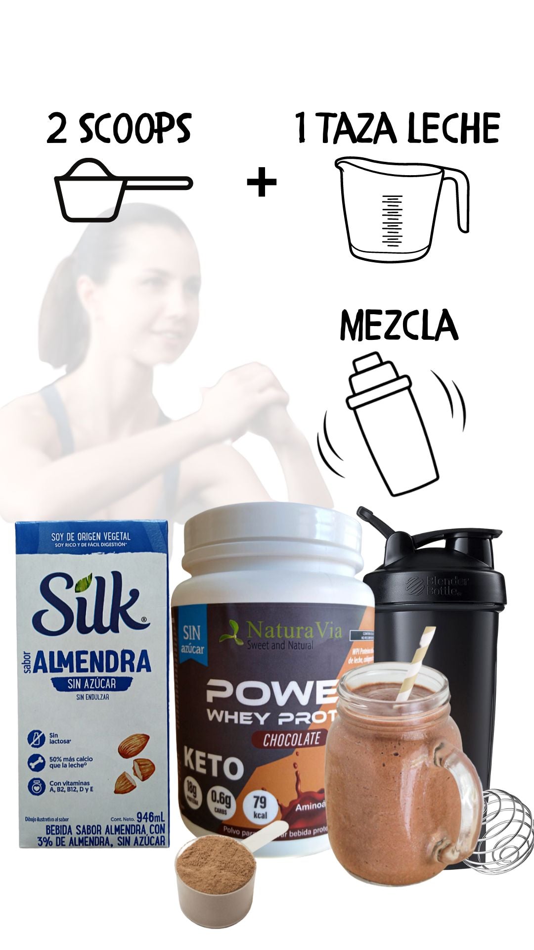 Proteína en Polvo de Chocolate- Keto, Sugar-Free