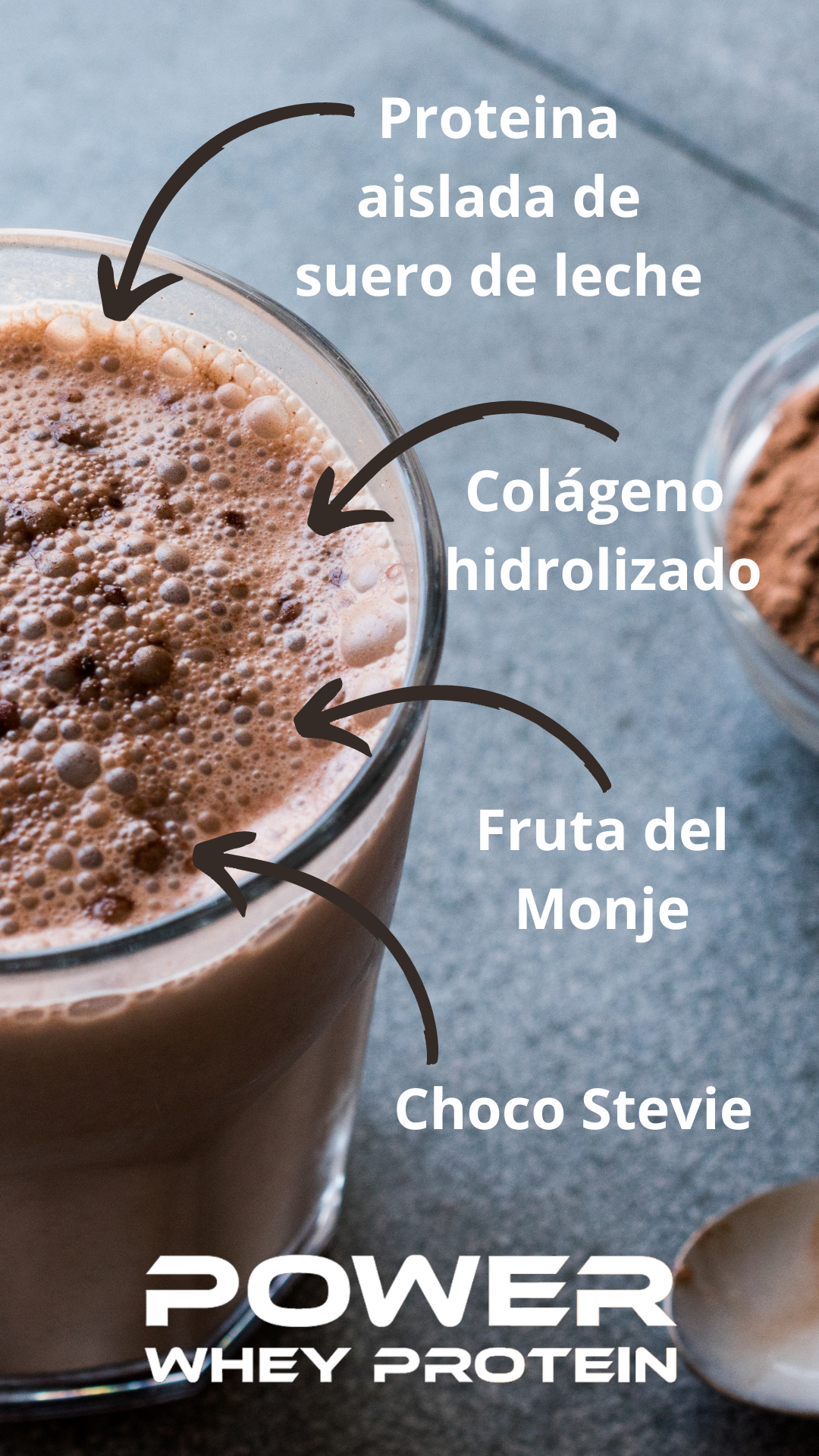 Proteína en Polvo de Chocolate- Keto, Sugar-Free