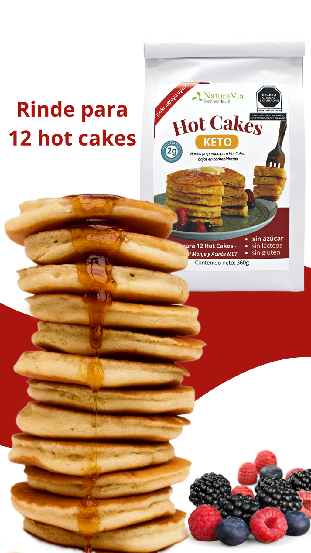 ¡NUEVA! Harina para HotCakes Keto  ¡Sólo agrega agua!
