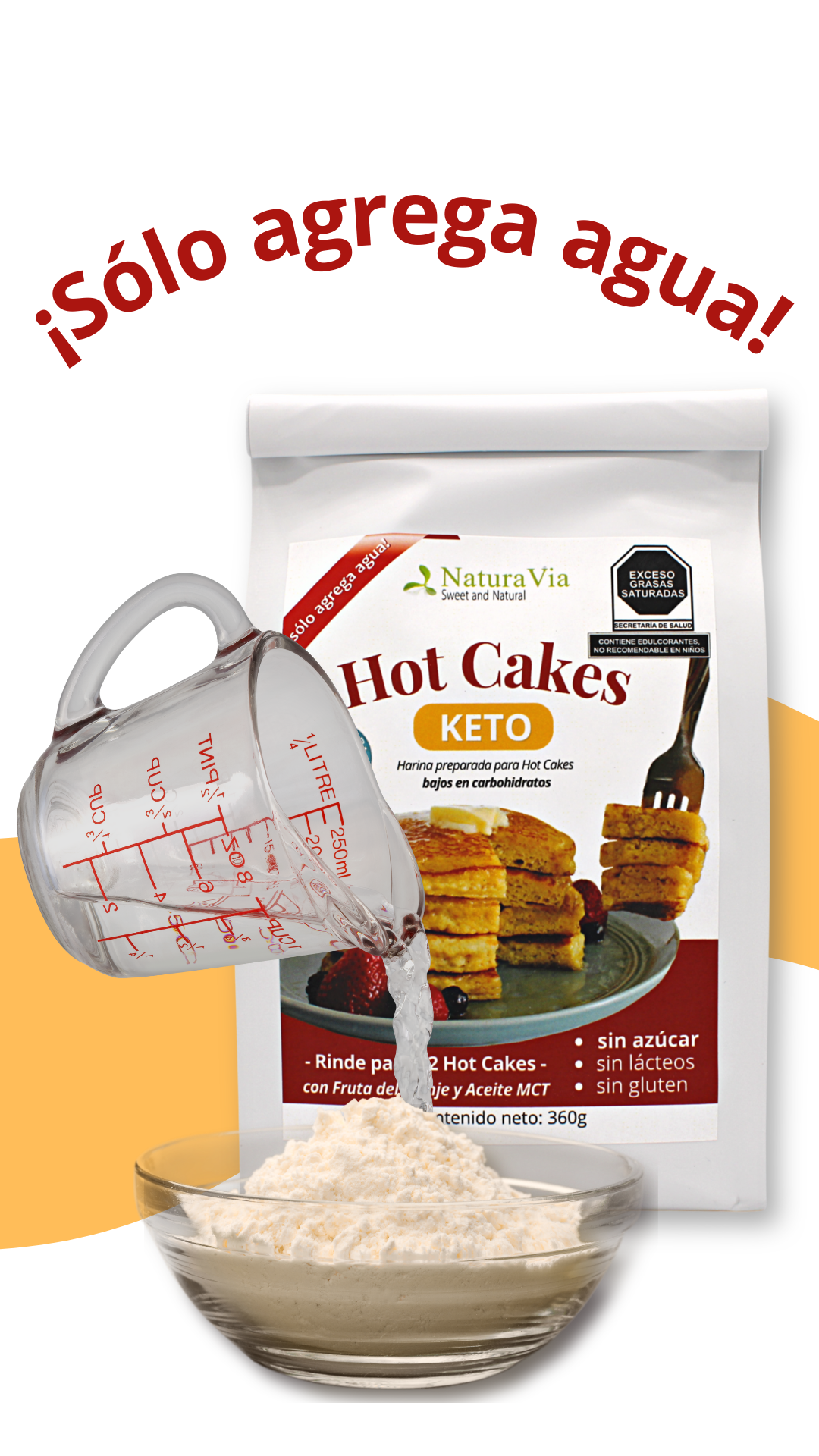 ¡NUEVA! Harina para HotCakes Keto  ¡Sólo agrega agua!