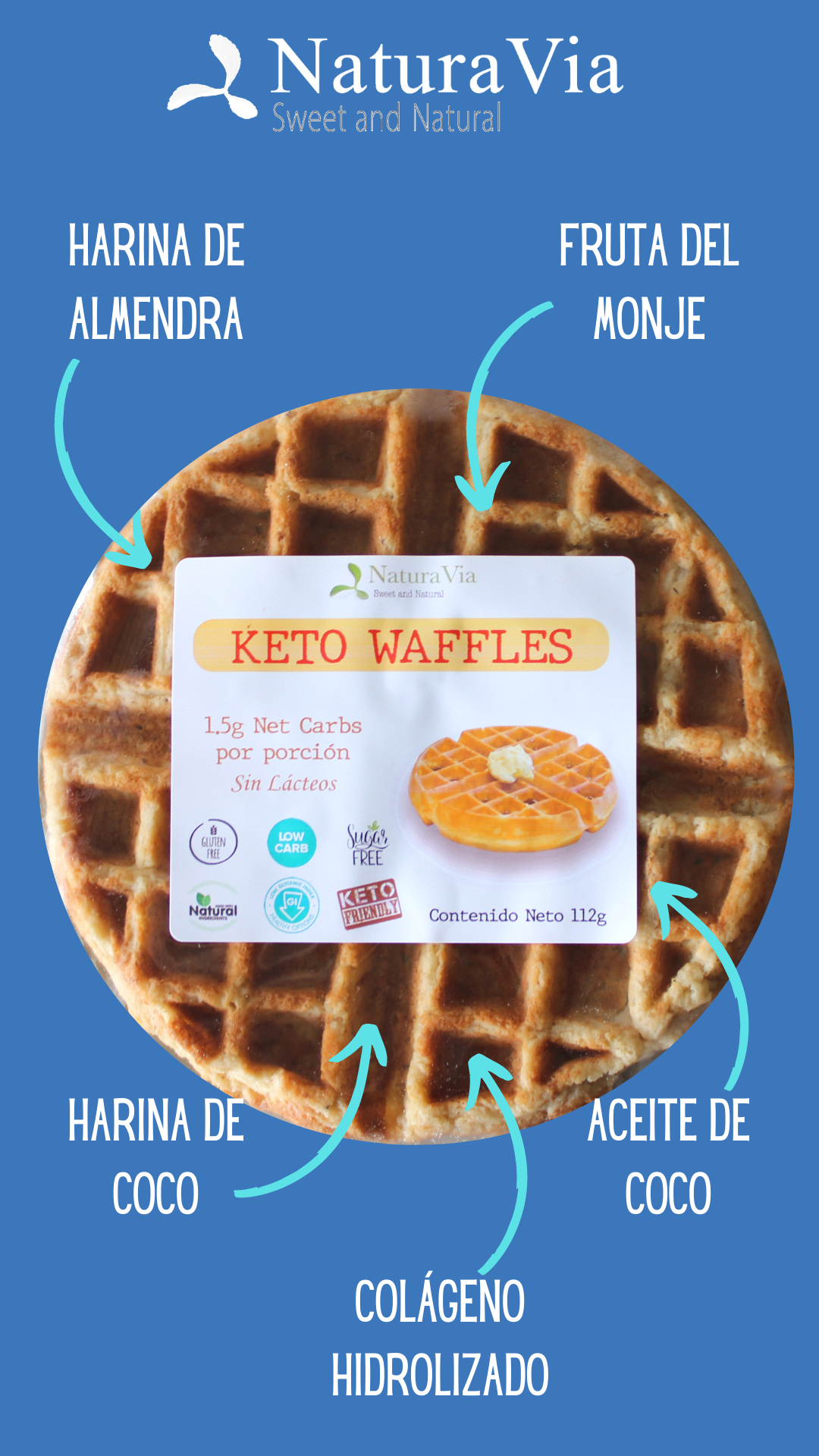 Waffle Keto (requieren refrigeración, sólo disponible con envío EXPRESS)