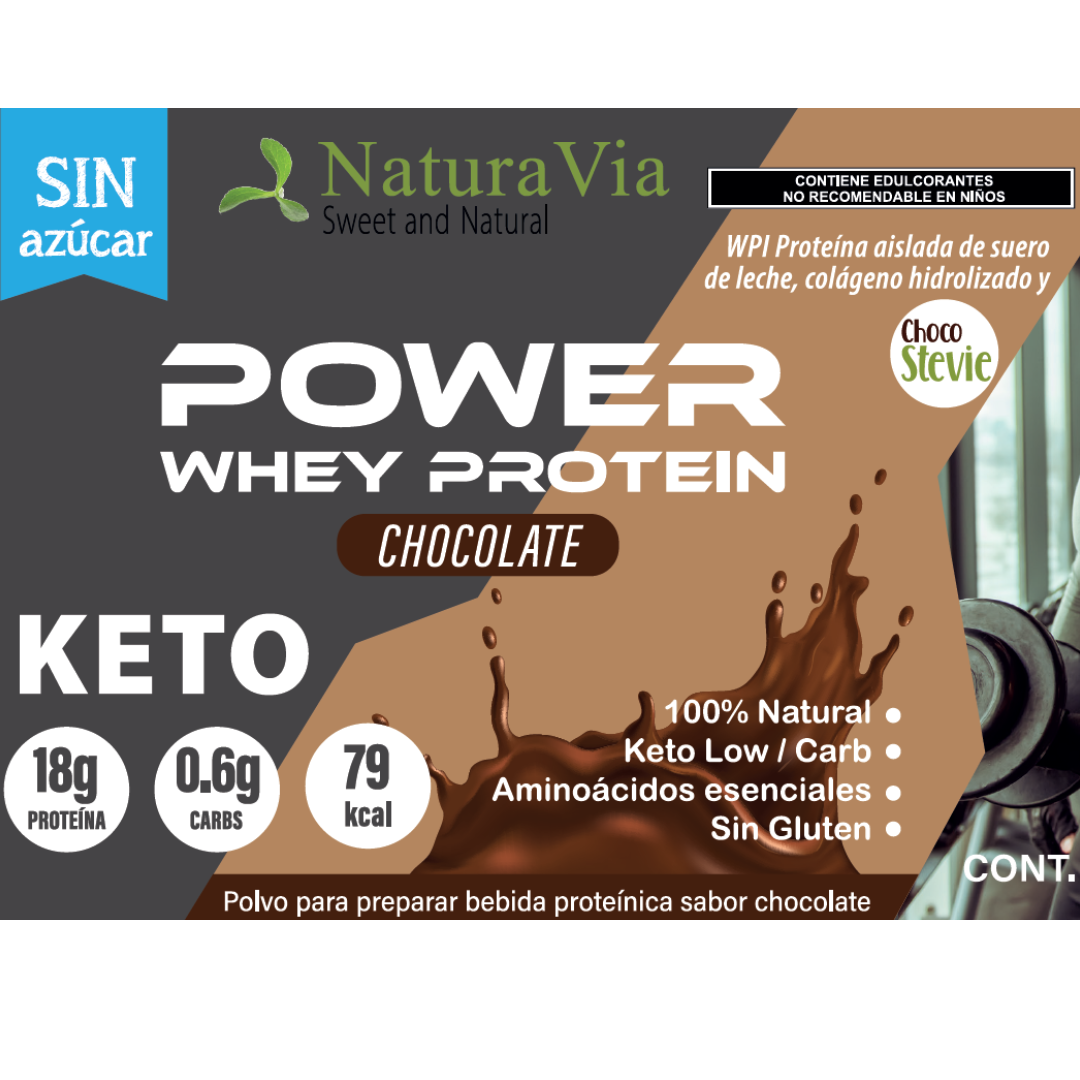 Proteína en Polvo de Chocolate- Keto, Sugar-Free